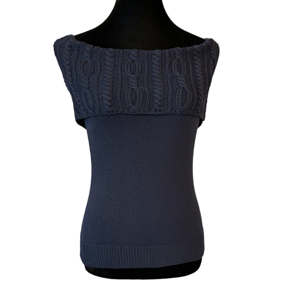 Dana Buchman Navy Blue Versatile Sweater - Picture 2 of 7
